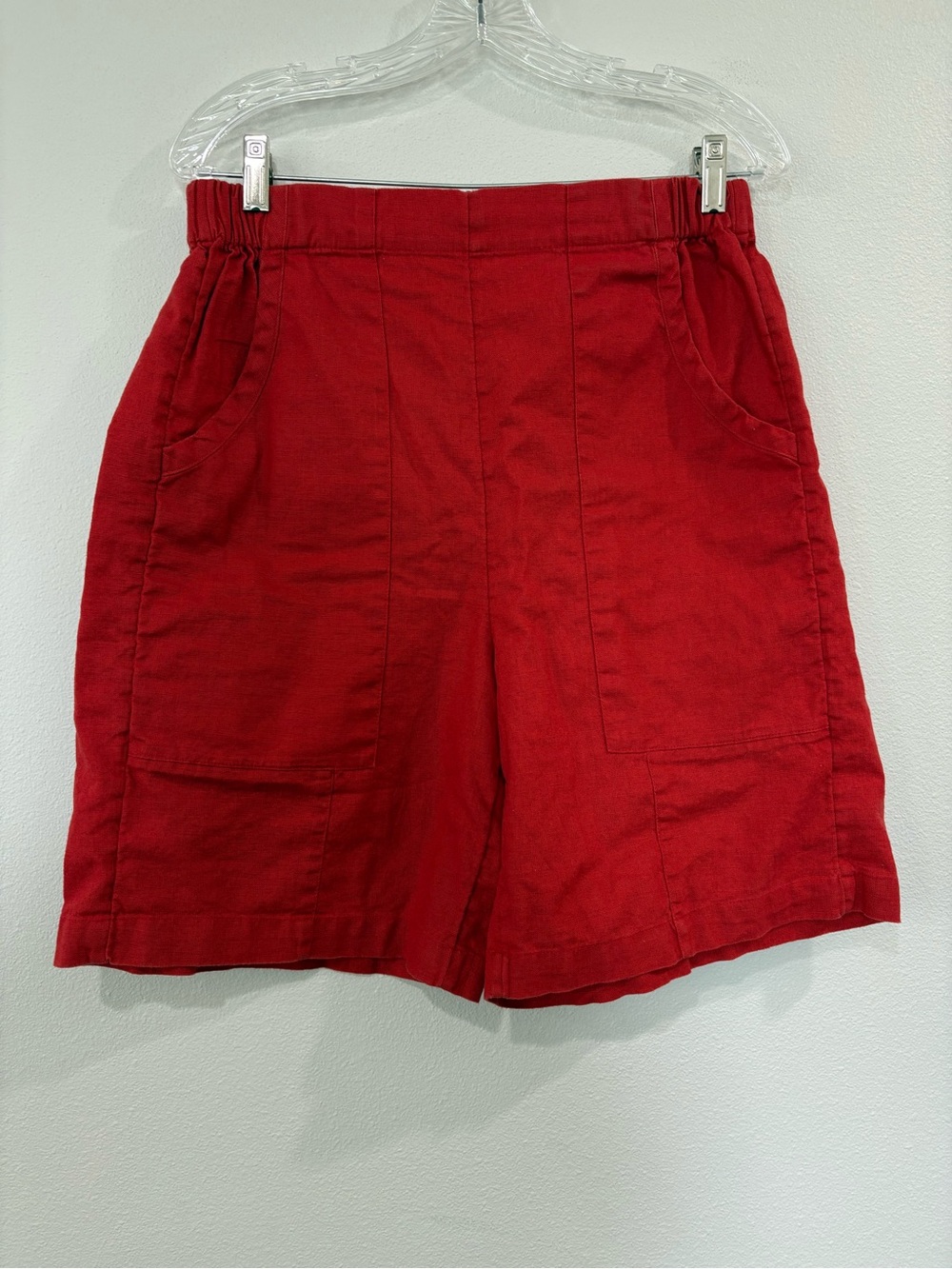 Free People High-Waist Red Utility Shorts